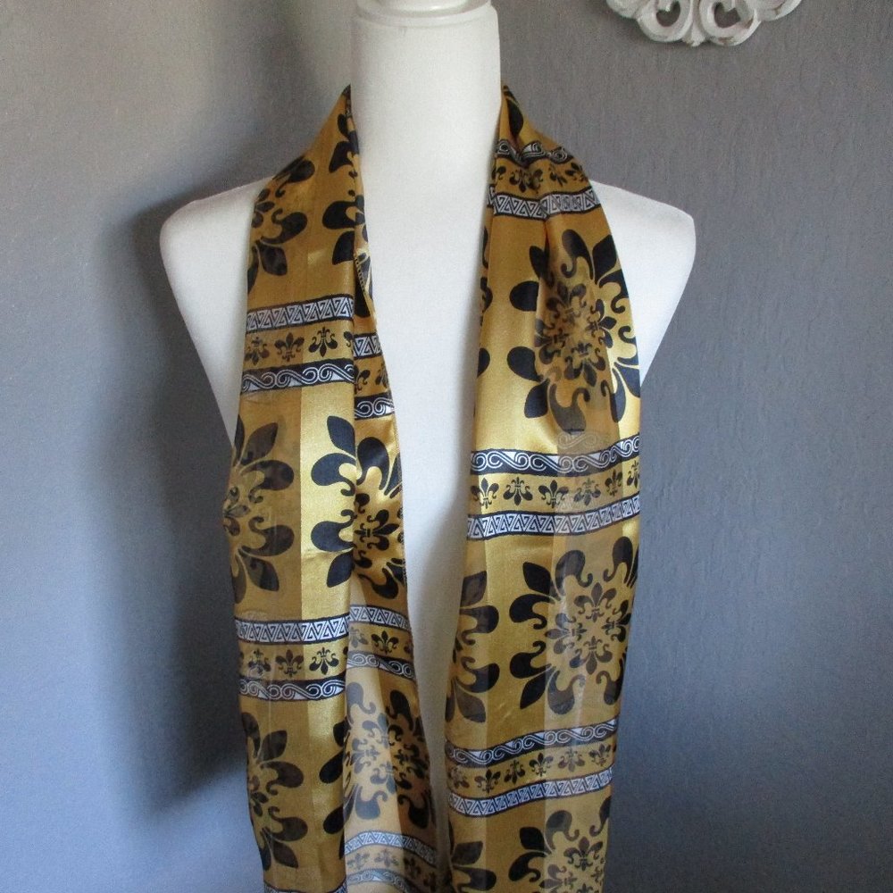 1990s gold & black scarf